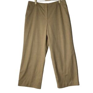 Talbots High Rise Wool Blend Lined‎ Stretch Pants Women 16 Petite Brown Wide Leg